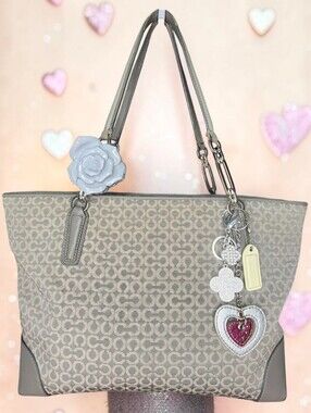 Vintage Coach Madison Op Art Needlepoint East/West Tote (Style Number: F33372)